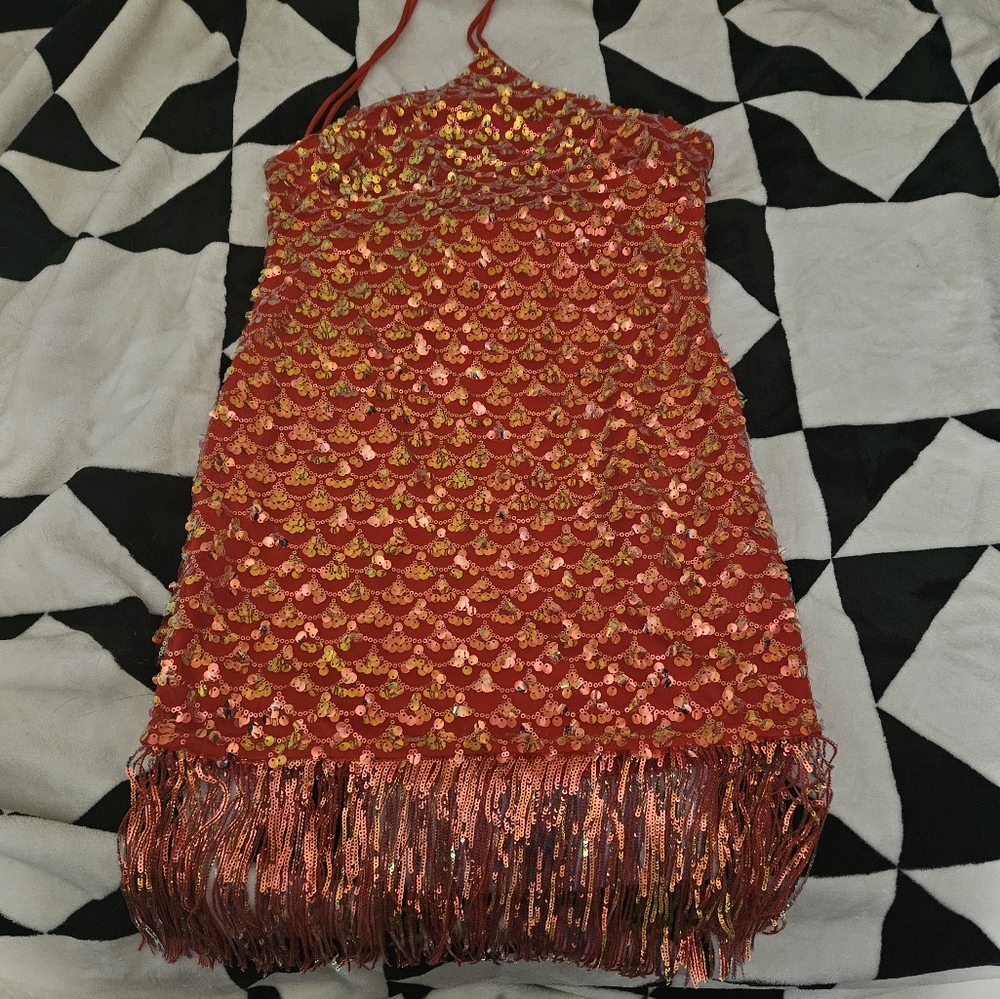 Mermaid Sequin Halter Dress